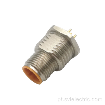 Connector masculino M12 soldado de 4 pinos de PCB